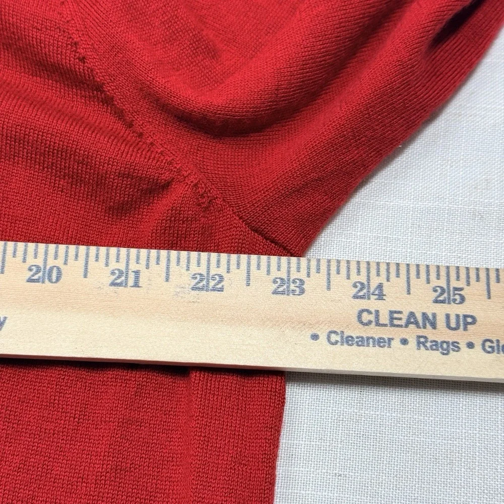 Polo Ralph Lauren Washable Merino Wool Sweater Size XL Red V-Neck‎ Comfy Soft